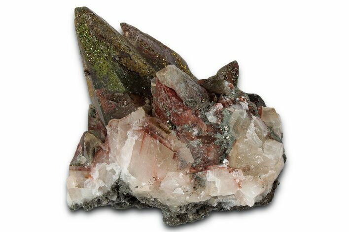 Iridescent Scalenohedral Calcite Crystal Cluster - Moldova #354302